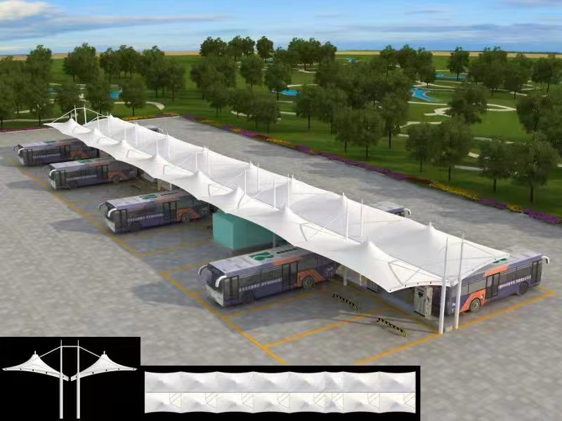 電動(dòng)車膜結(jié)構(gòu)車棚 (3)